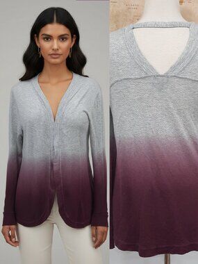 Ombre athleisure cardigan w/ cutout back - PL Movement brand